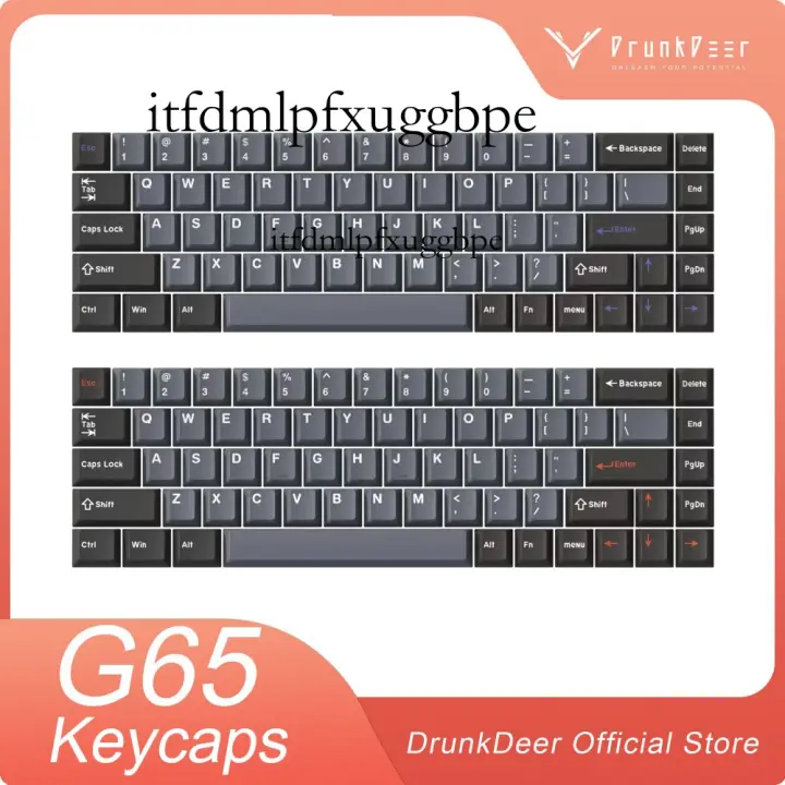 Drunkdeer G65 PBT Keycap Set Cherry - 68 Keys For 65% ANSI Layout Nical Keyboard-Black Gray Itfdmlpfxuggbpe-Cb