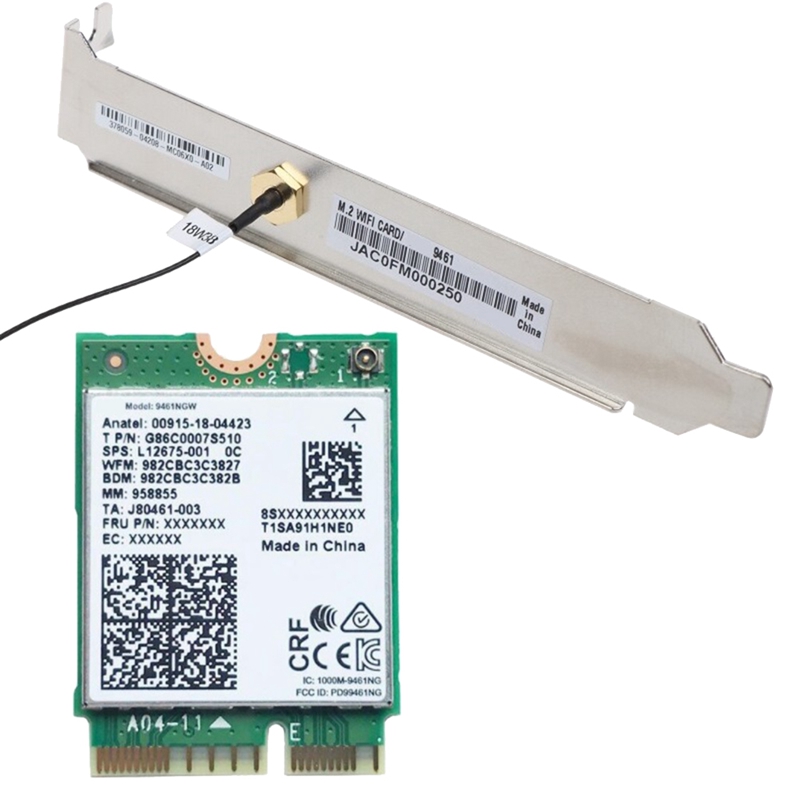 For intel 9461ngw wifi card+baffle kit pcb 2.4g/5g dual band wireless adapter bluetooth 5.0