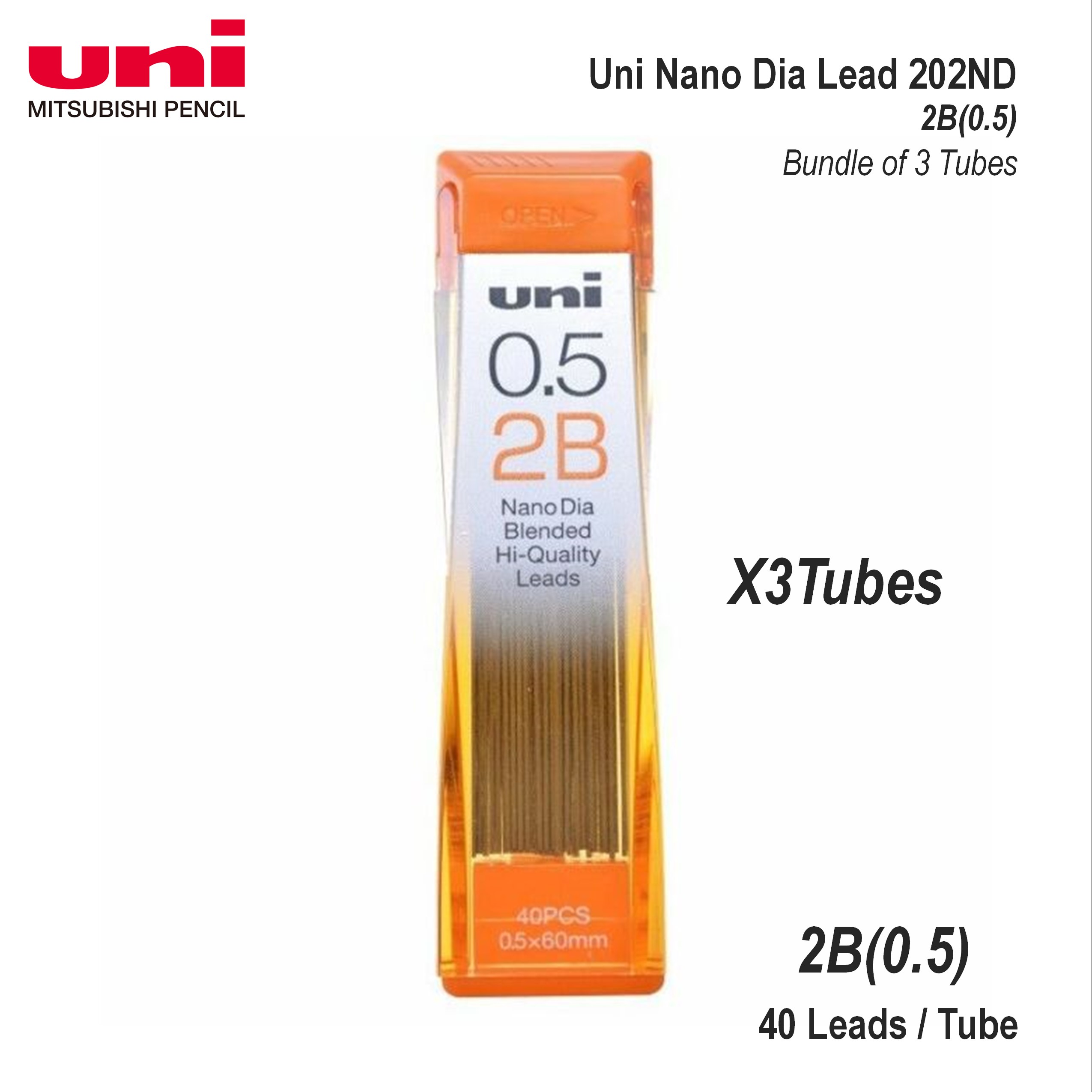 Uni Nano Dia Blended Hi-Quality 0.5mm B Leads 10 Packs Registered Shipping 