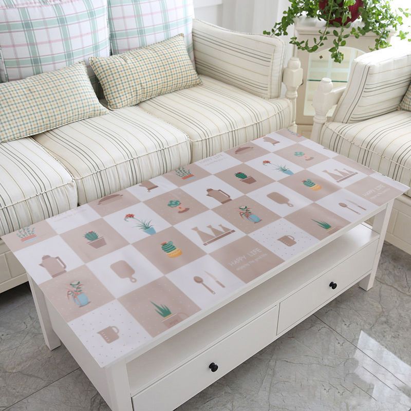 「TF」 Tablecloth AntiScald Dining Table Desk Pad Rectangular Plastic Table Mat Tablecloth