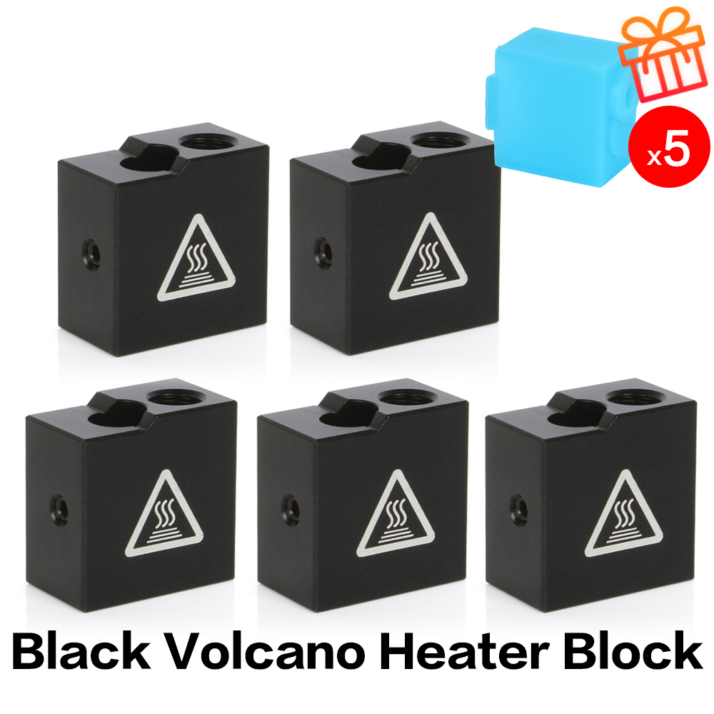 【Customer favorite】XCR 3D Printer Parts Aluminium Heater Block for E3D V6 J-head Hotend Extruder Nozzle V5 BP6 NV6 Volcano Heating Block 5/10pcs. 