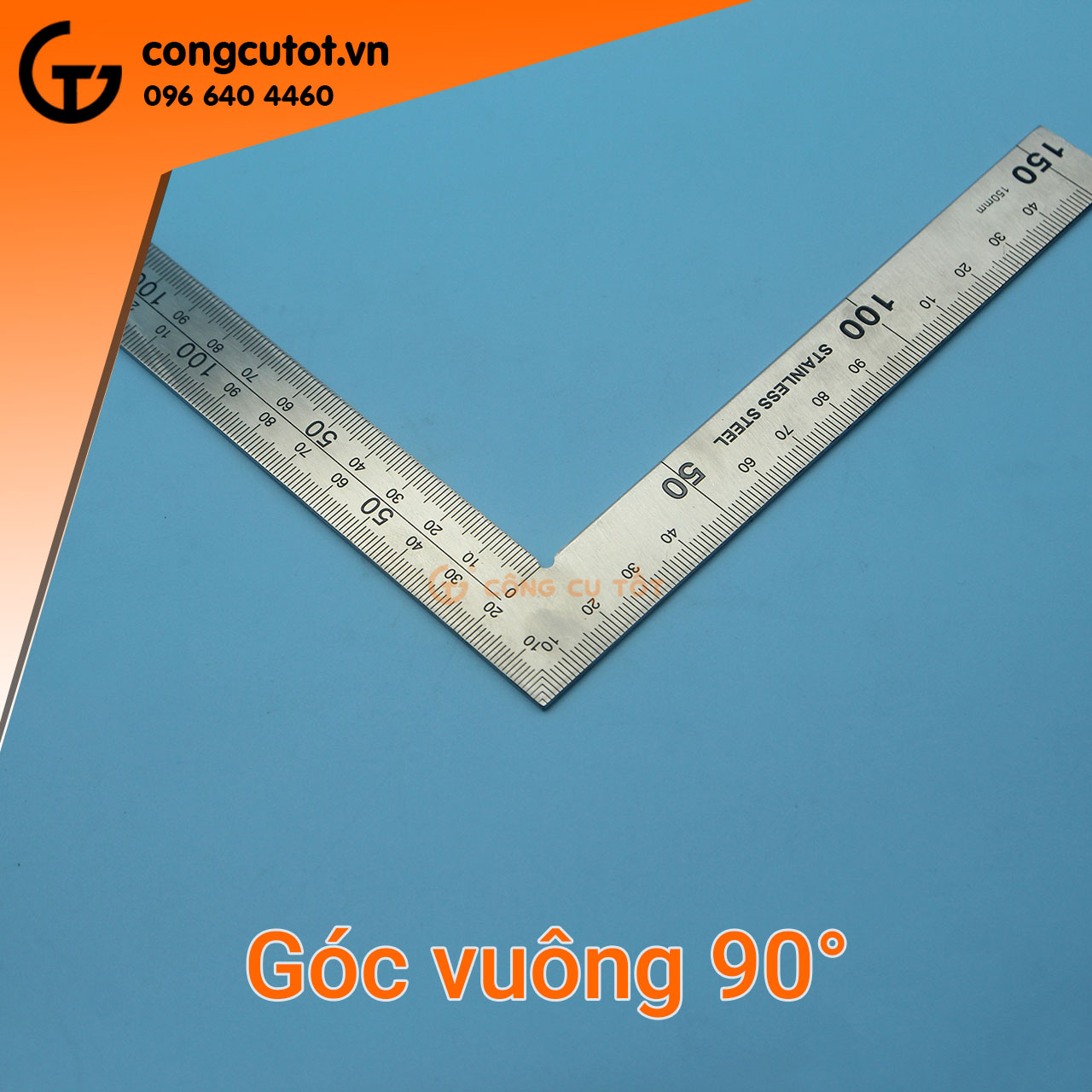 Thước đo góc vuông 2 mặt hệ mét