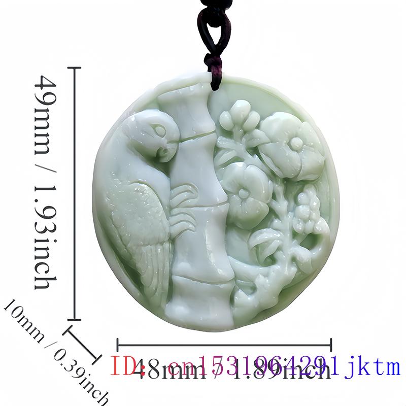Green Natural Real Jade Parrot Pendant Necklace Talismans Gemstones Designer Luxury Gifts for Women Men Gift Accessories. 