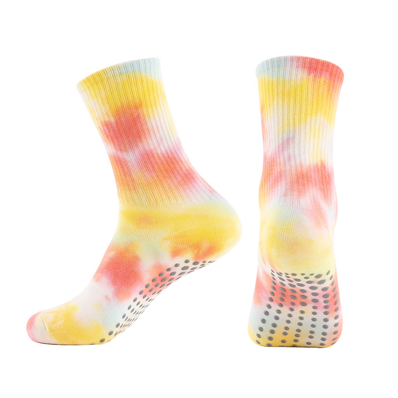 Tie-dyed Yoga Socks Ladies Socks Silicone Bottom Non-slip Dance Socks Towel Bottom Indoor Sports Floor Socks