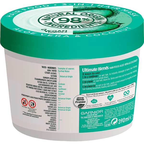 Garnier Fructis Hair Food Aloe Vera 390ml - Made in Germany -Use it 3 ways:  as a mask, intense conditioner or leave-in treatment. *vegan formula  without animal origin or derived components |