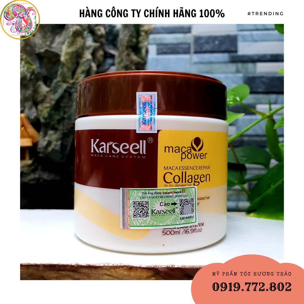 [HCM][Chính hãng] [Siêu rẻ] Dầu hấp ủ tóc Collagen Karseell Maca chính hãng dạng hũ 500ml