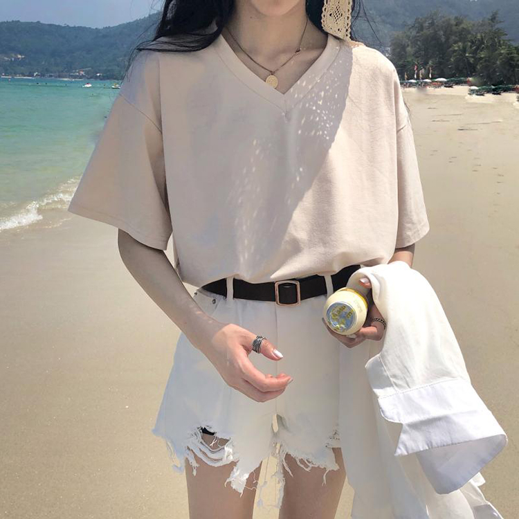 Áo thun nữ cổ tim Ulzzang Quảng Châu