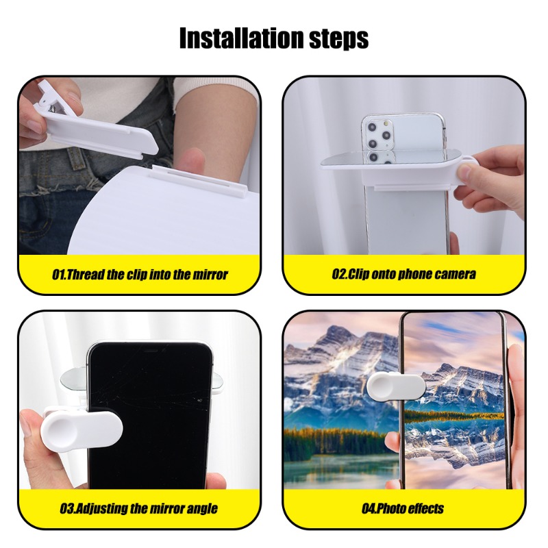 【Prime deal】 Camera Reflection Clip Kit Adjustable Reflector Phone Lens Reflecting Selfie Vlog Artifact.