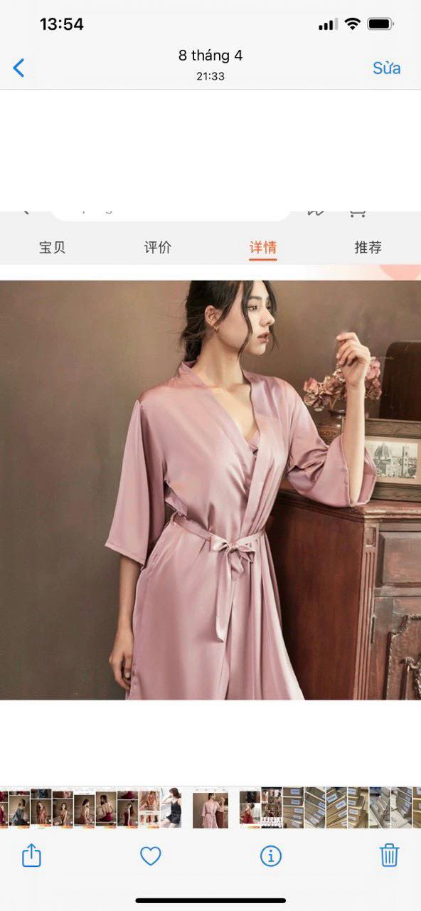 Áo choàng ngủ lụa dài gợi cảm