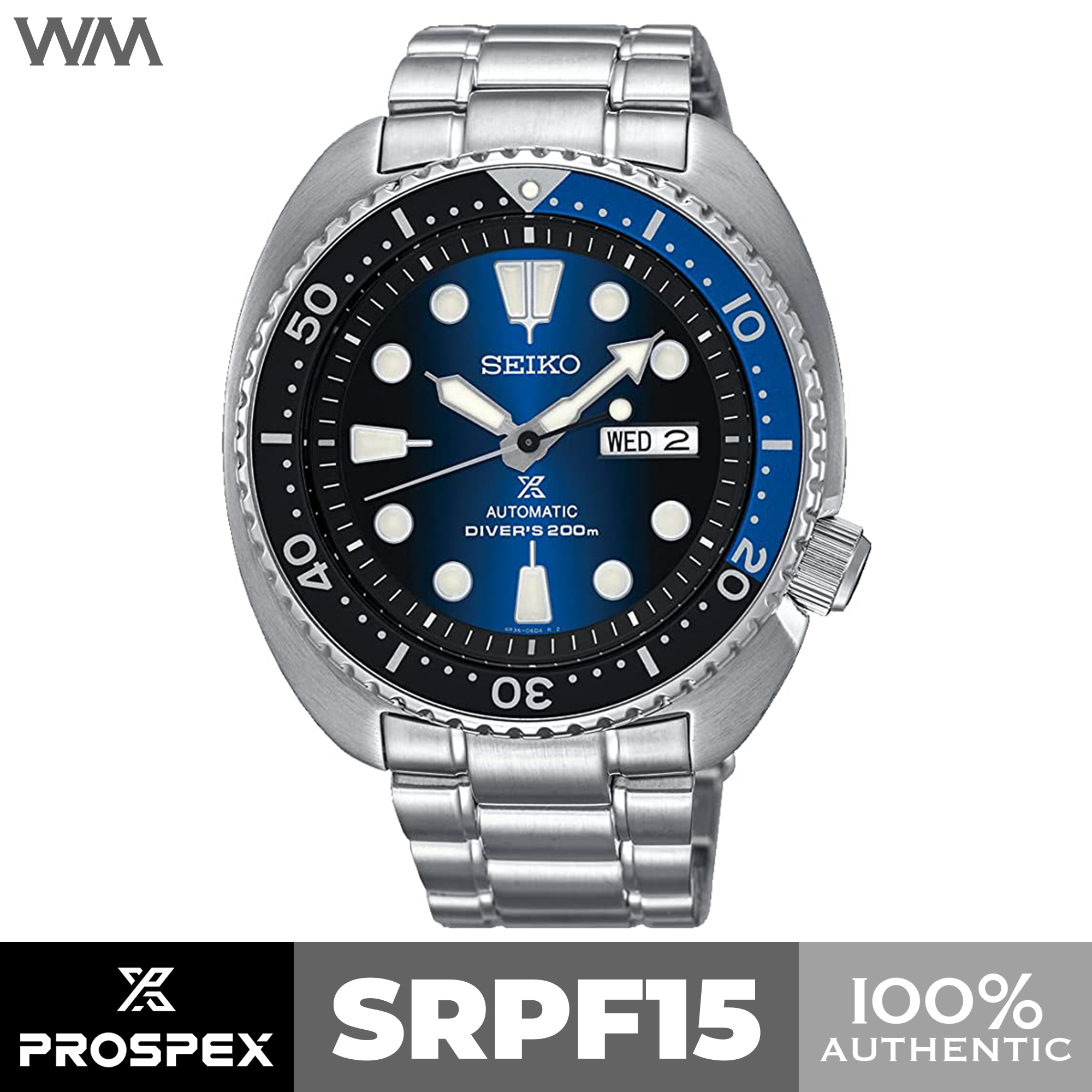 Seiko Prospex Sunburst Blue Dial Batman Turtle Automatic Watch SRPF15  SRPF15K1 | Lazada PH