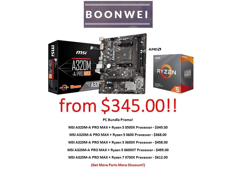 Msi A320m A A320 Ryzen MSI A320M-A Pro Max Motherboard Bundle Pack