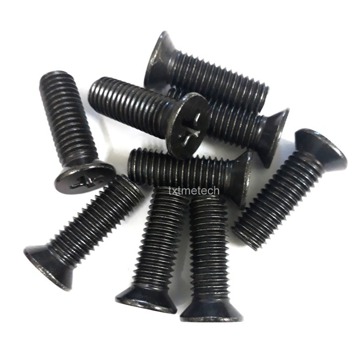 Vít bake đầu bằng thân bulong M8x20 mạ đen (30 con)