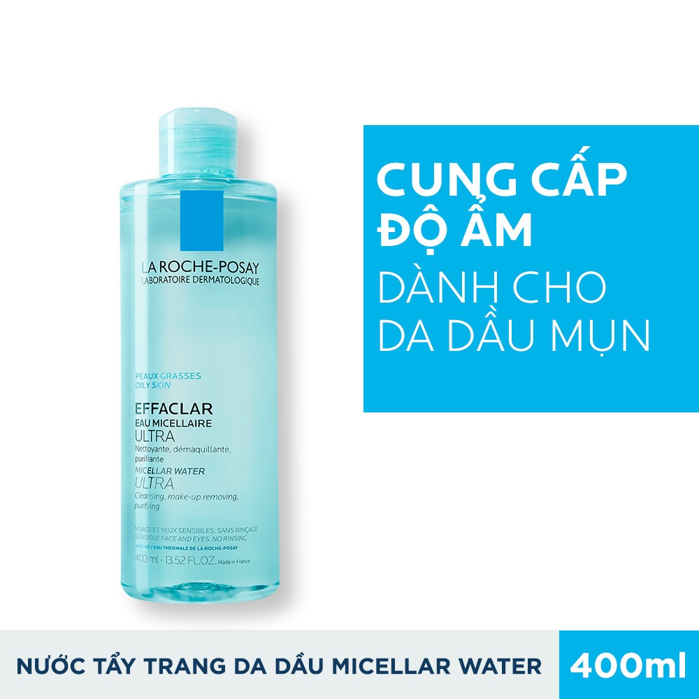 Nước Tẩy Trang La Roche-Posay Eau Micellaire Ultra 400ml Reactives, Sensibles, Grasses Oily chính hãng Pháp