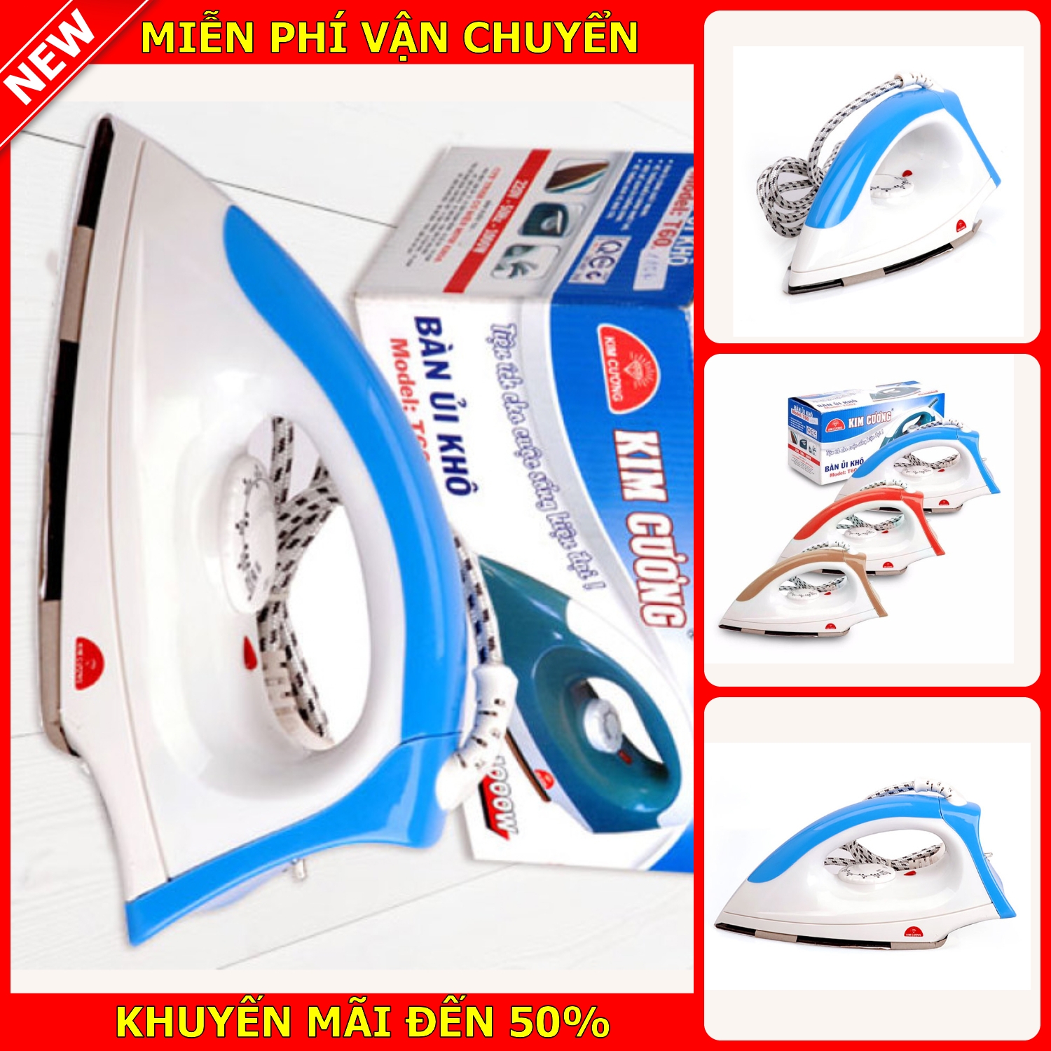 BÀN ỦI KHÔ KIM CƯƠNG T602 ( 1000W )