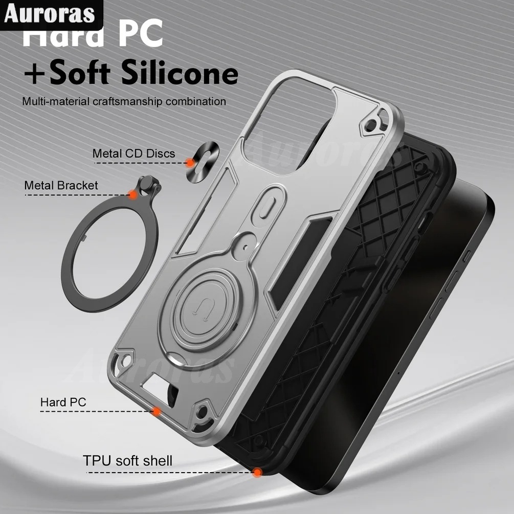 For OPPO A60 Case Shockproof Armor iron Metal Ring Kickstand Bracket Casing for For OPPO Reno 11 10 10Pro Cover Casing HP.