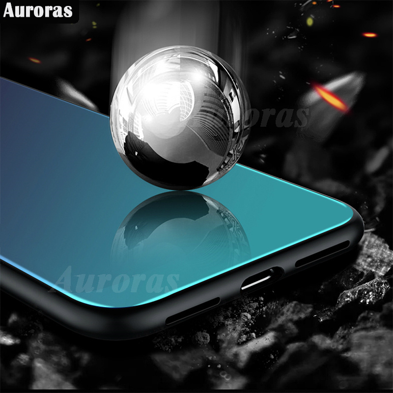 For OPPO Reno 12 F Phone Case Gradient 9H Tempered Glass Protector Colorful Soft Edge for OPPO Reno 12F Cover Casing HP.