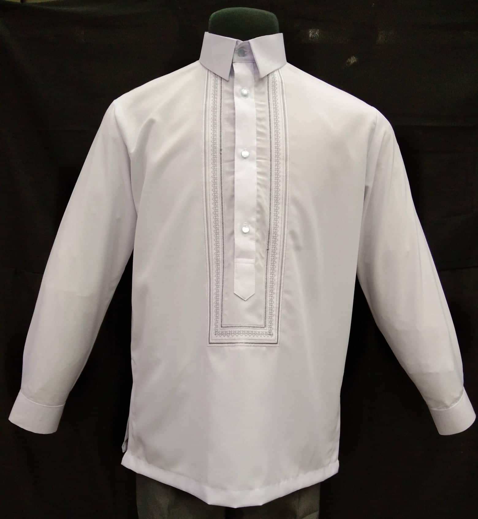 LONG SLEEVES OFFICE BARONG White (HalfOpen) Lazada PH