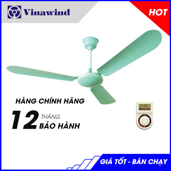 Quạt trần 3 cánh vinawind - điện cơ thống nhất qt1400-s cánh sắt