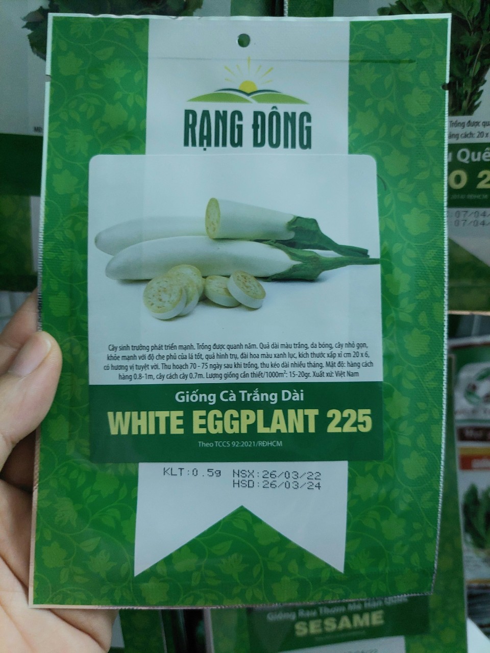 [Seeds] Hạt giống cà trắng dài RD225, đóng gói 0.2gr - 0.5gr (khoảng 40 -100 hạt)
