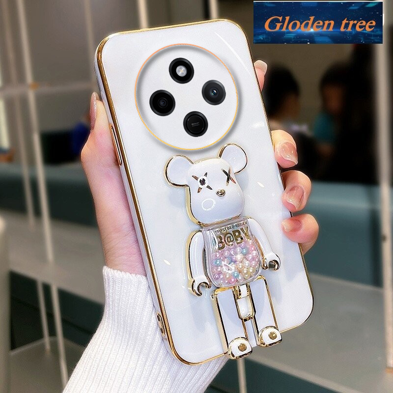 Phone cover Xiaomi Poco C75 Back case Soft Electroplated Quicksand Hourglass Pellet KWAS Bear silicone shockproof Protector Smooth For Mi Poco C75 Phone cases.