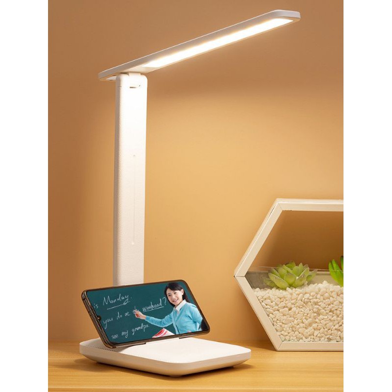 Đèn Led - Để Bàn Học Sạc Usb Đế Kệ Điện Thoại (Vuông Dài)