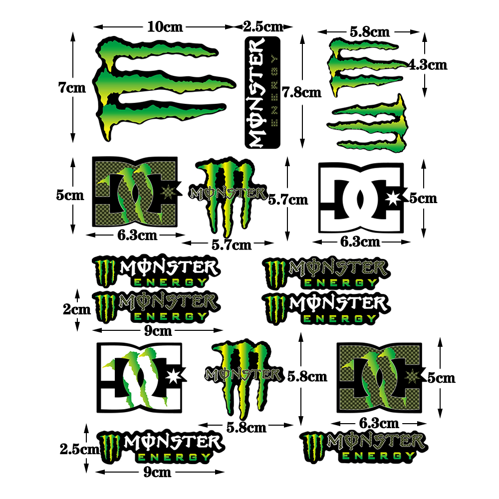 Con Quái Vật Năng Lượng Phản Quang Xe Motocross Xe Mô Tô Miếng Dán Đề Can