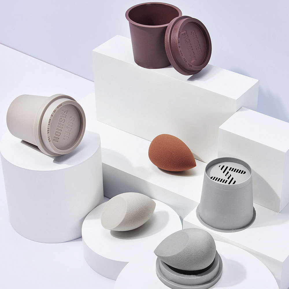 Empty Coffee Cup Shape Beauty Sponge Holder Powder Puff Display Stand ...