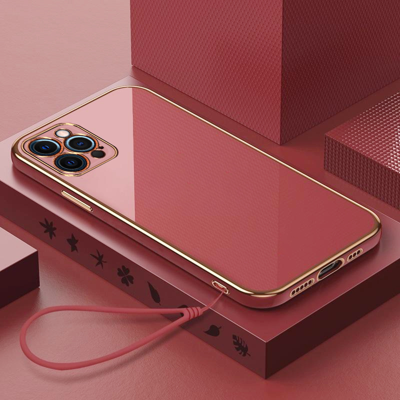 For Samsung GalaxyS9 S9 Case Luxury Plating Casing Samsung S9 plus Soft TPU 6D Shockproof Back Phone Cover with lanyard Phone Case