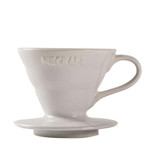Mecraft Ceramic Pour Over Coffee Dripper,Giftbox White 