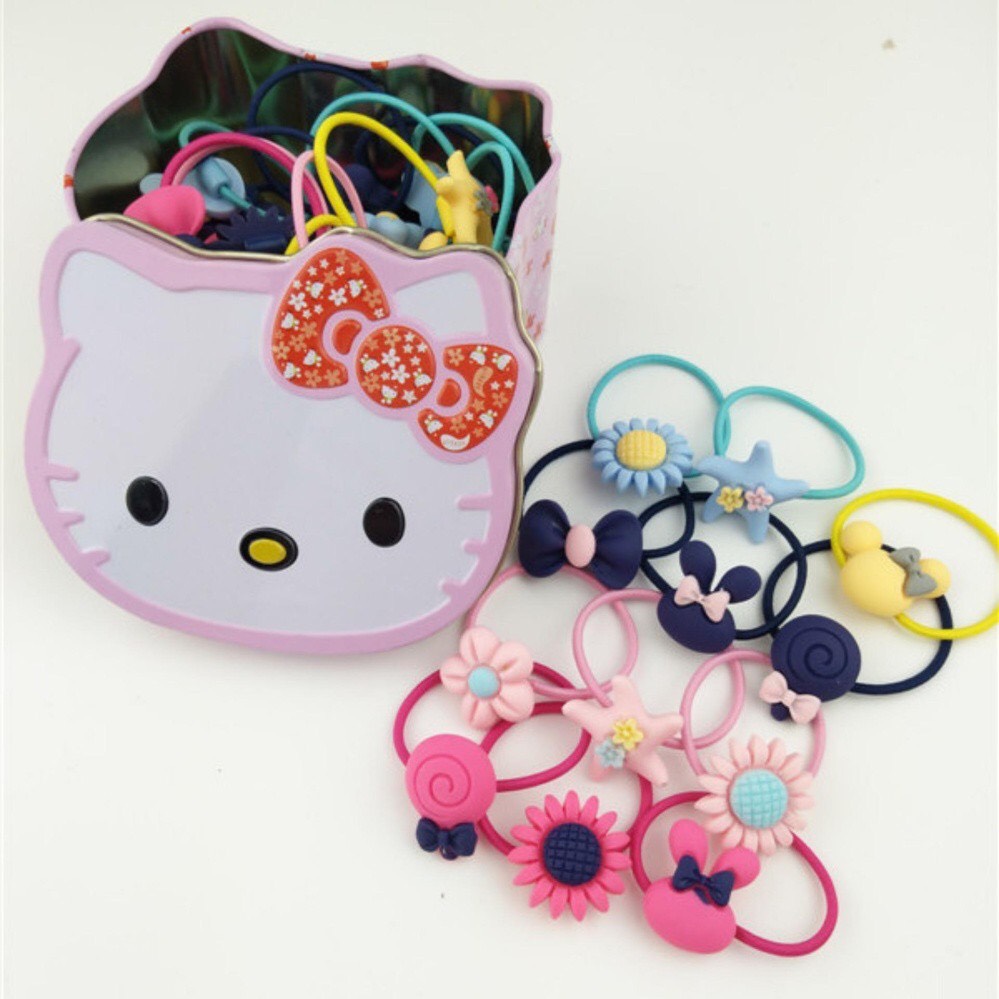 Hộp 40 dây cột tóc cho bé cute