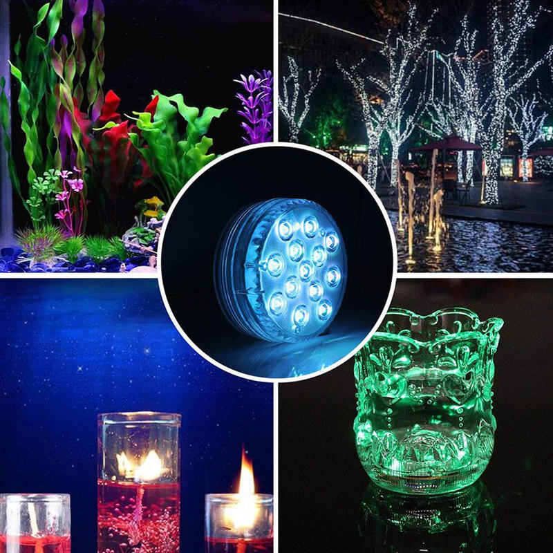 Remote Controlled 10 LED RGB Submersible Underwater Light for Wedding ...
