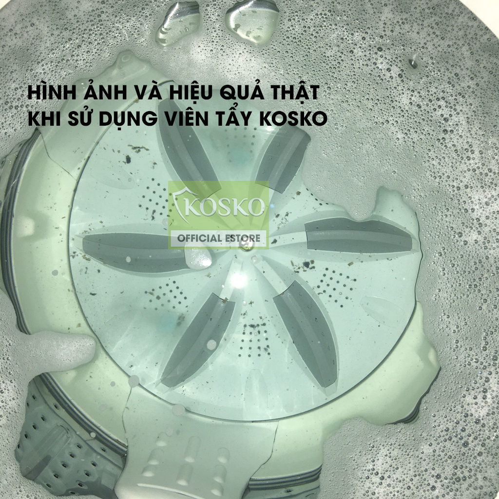 Viên tẩy vệ sinh lồng máy giặt kosko diệt khuẩn tẩy cặn bẩn máy giặt - ảnh sản phẩm 3