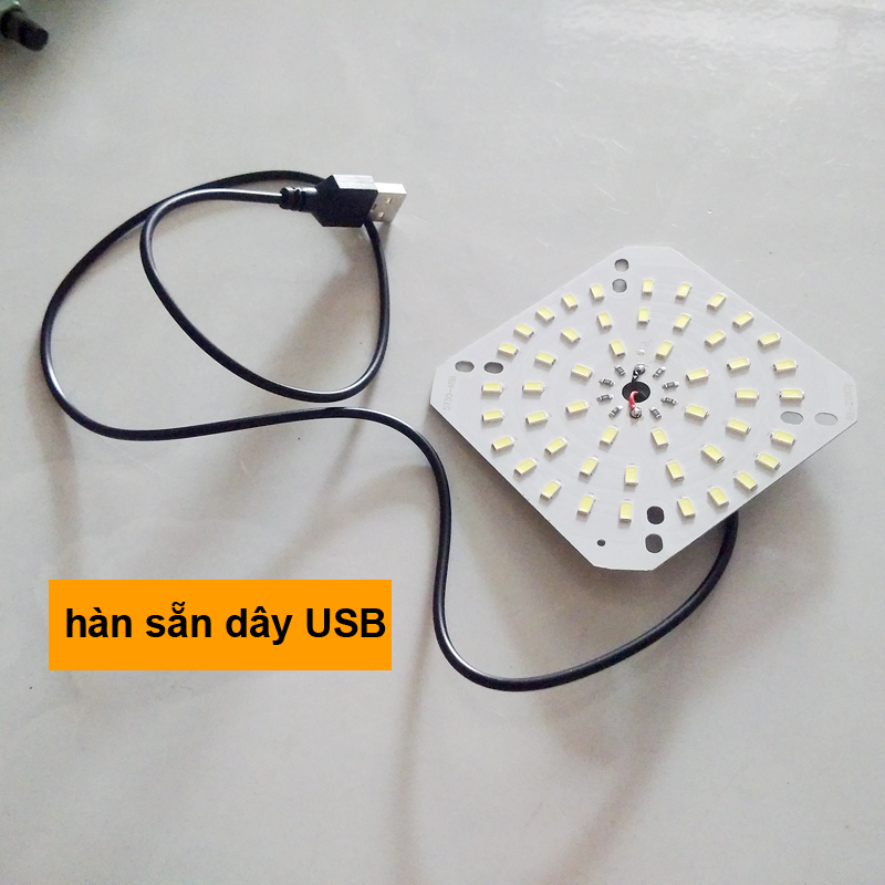 Chip LED 3.7V~5V USB, 24W và 10w đủ công suất 5730 Sáng trắng,hàn sẵn dây nguồn USB