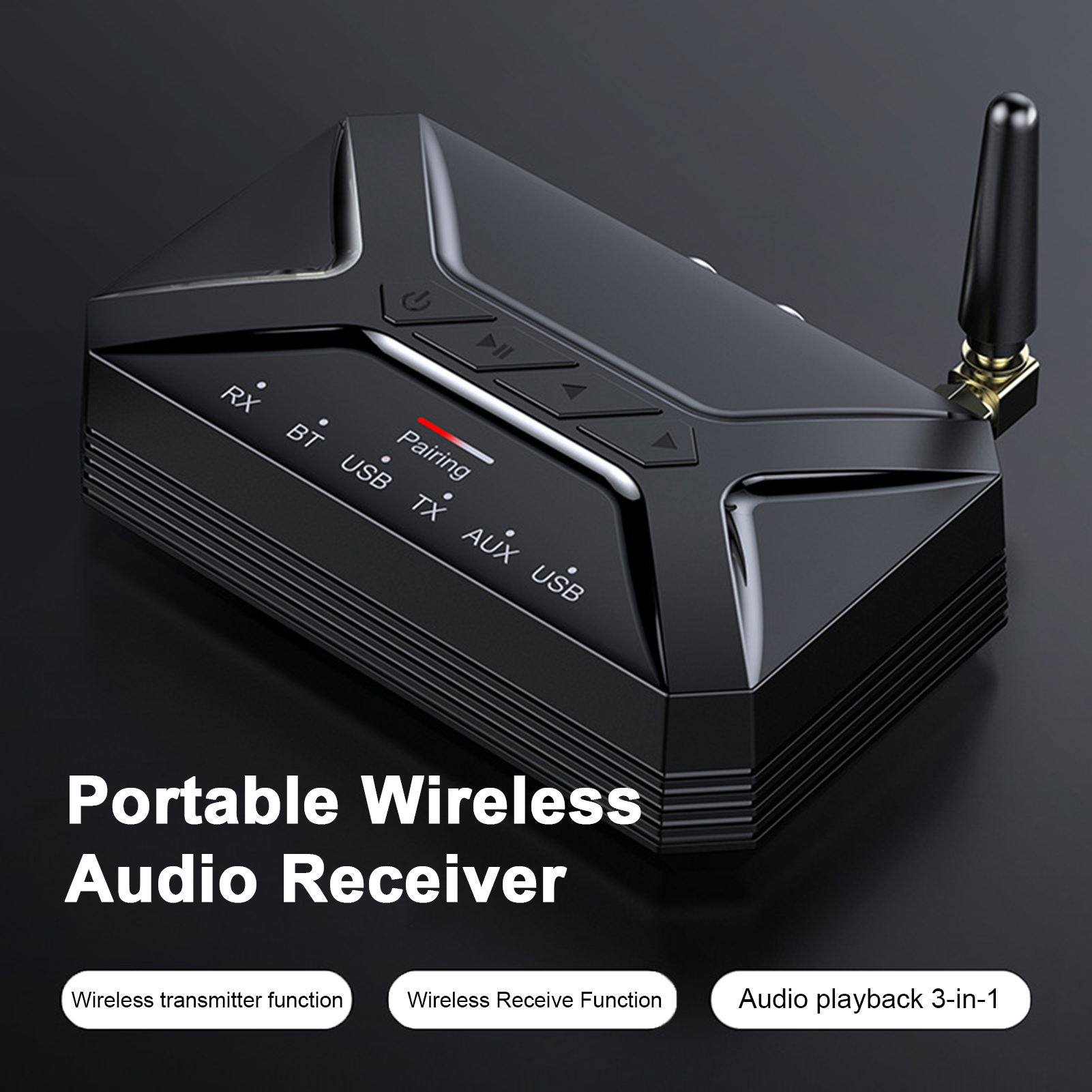 Low-latency Audio Transceiver Bluetooth-compatible Audio Transmitter Wireless Bluetooth 5.0 Audio Transmitter Receiver for Tv Pc Headphone Low Latency Compact Design