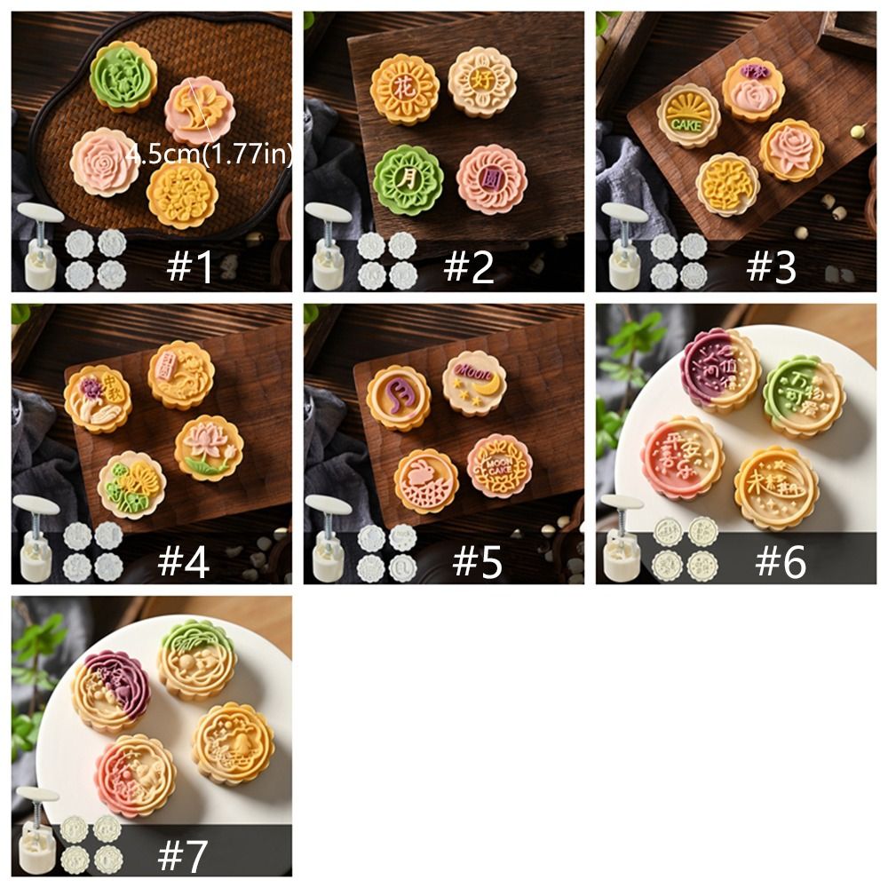 Cookie Tools 50g Mooncake Mold Plastic 3D Pattern Pastries Dessert Mold Mini Non-stick Hand Pressed Mould Chocolate Dessert