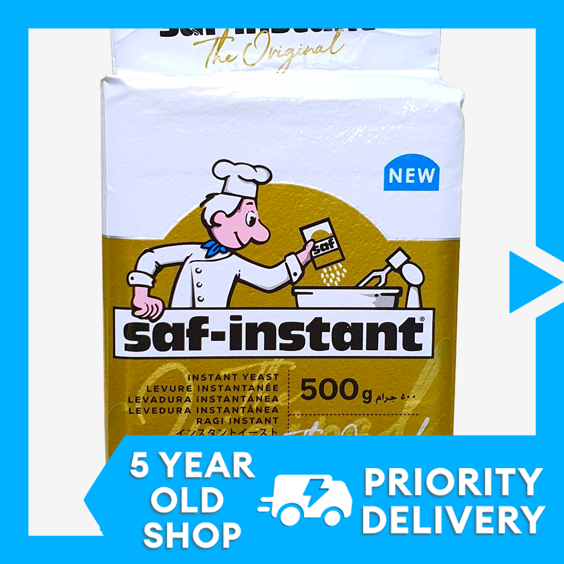 SAF INSTANT GOLD YEAST for Baking Bread 125g 500g Cake Flour Dough