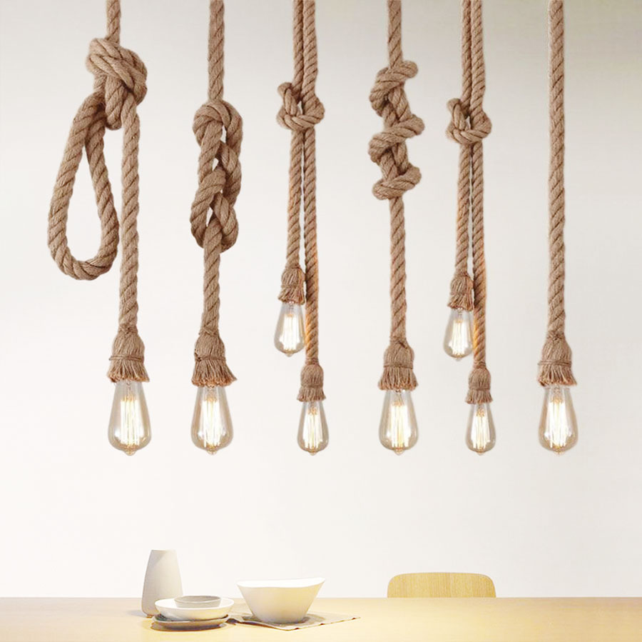 Đèn thả dây thừng l dây đui đèn tết dây thừng - 1m
