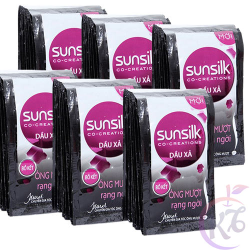 Combo 12 dây Dầu xả Sunsilk óng mượt rạng ngời gói 6g - dây 10 gói - dầu xả sunsilk bồ kết chăm sóc nuôi dưỡng tóc đen óng mượt