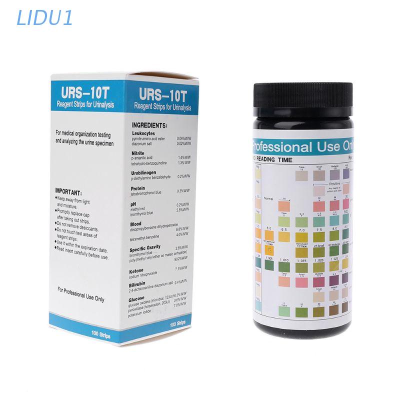 【Hot demand】 LIDU1 Complete 10-in-1 Test Strips 100ct Urinalysis Dip- Testing Kit Nitrite Urobilinogen Protein