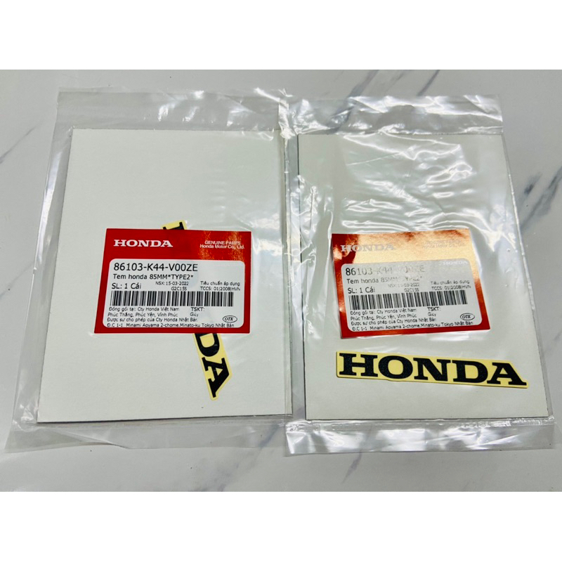 Tem dán xe Vision chữ Honda màu Đen - nền trong suốt 85mm chính hãng Honda
