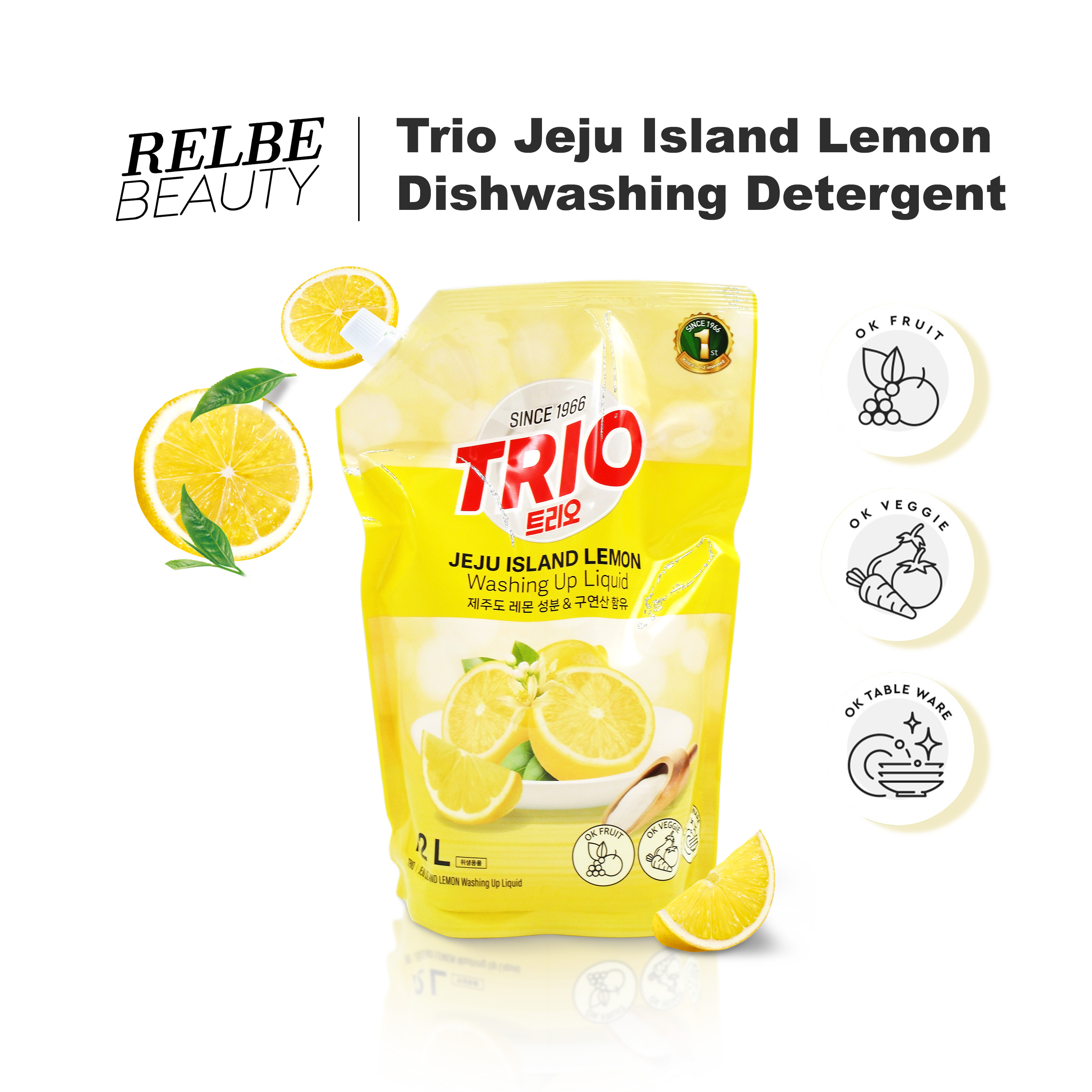 TRIO Jeju Island Lemon Washing Up Liquid Refill 1.2L RELBE BEAUTY