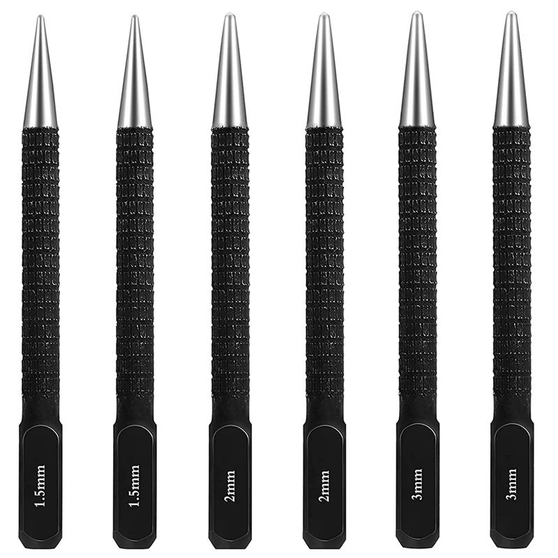 BRAKEMAN Roll Pin Punch Set Chisel 6PC 1.58mm Leather Center Punch