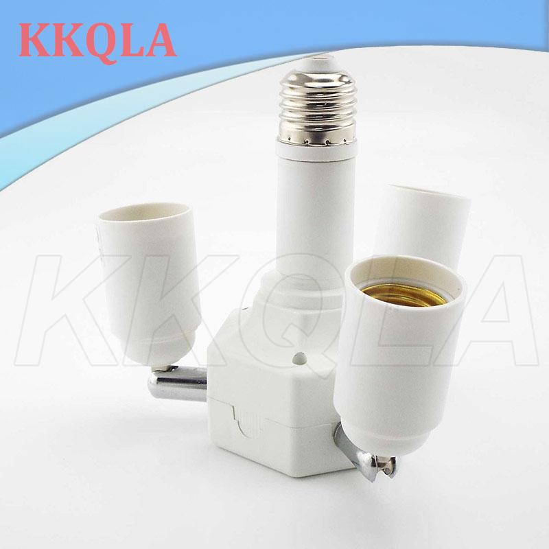 QKKQLA Adjustable E27 To 4 E27 Bulbs Base Splitter Socket Led Lamp Base Light Holder Adapter Converter 4 Heads For Led Light
