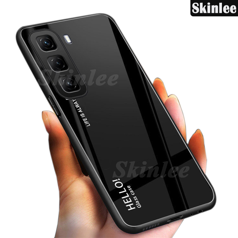 Phone case For infinix Hot 50 / 50 Pro / 50 Pro Plus Back cover Gradient Tempered Glass Protector Mirror Hard Cover For infinix Hot 50 Pro+ Cover cases. 