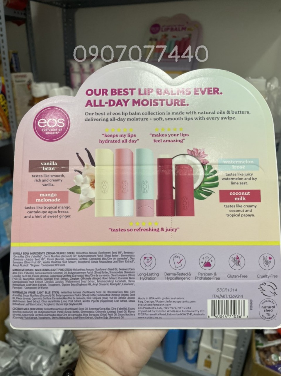 Son dưỡng môi hữu cơ EOS all-natural shea Lip Balm - EDS Mart