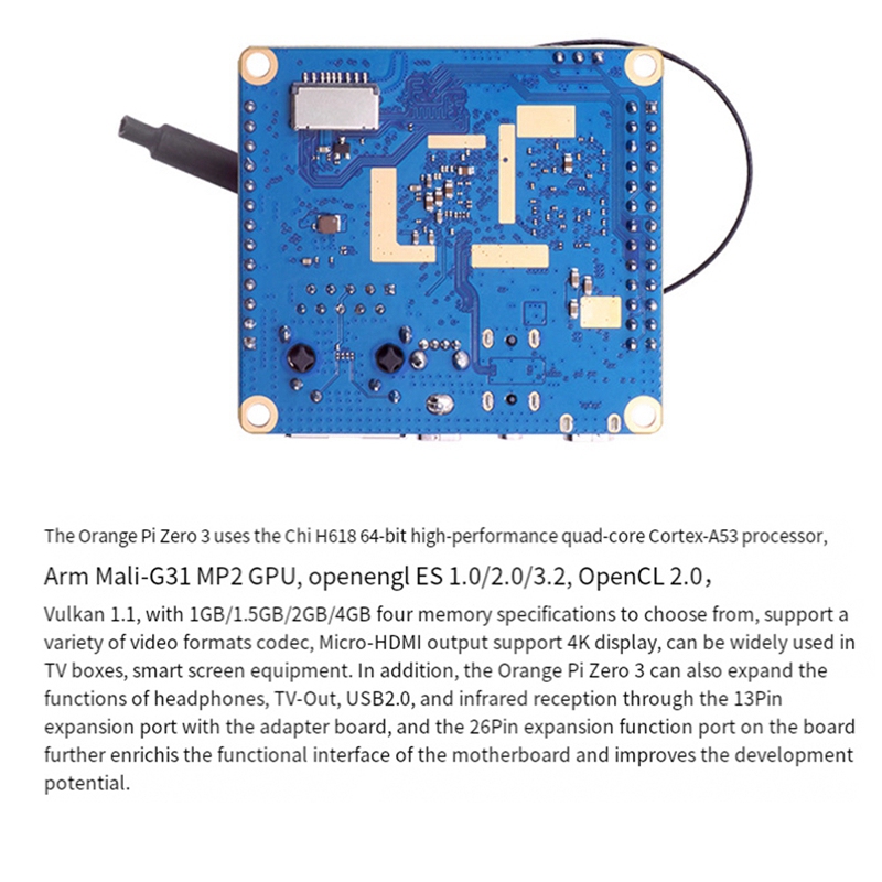(C G K For Zero 3 Development Board RAM H618 WiFi5+BT 5.0 Gigabit LAN for Android 12 Debian12 Ubuntu22.04