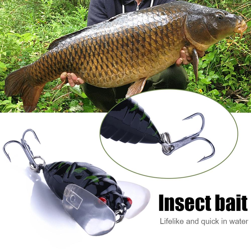 Topwater Bionic Cicada Fake Fishing Lures 4cm 6g Artificial Wobbler Insect  Bait