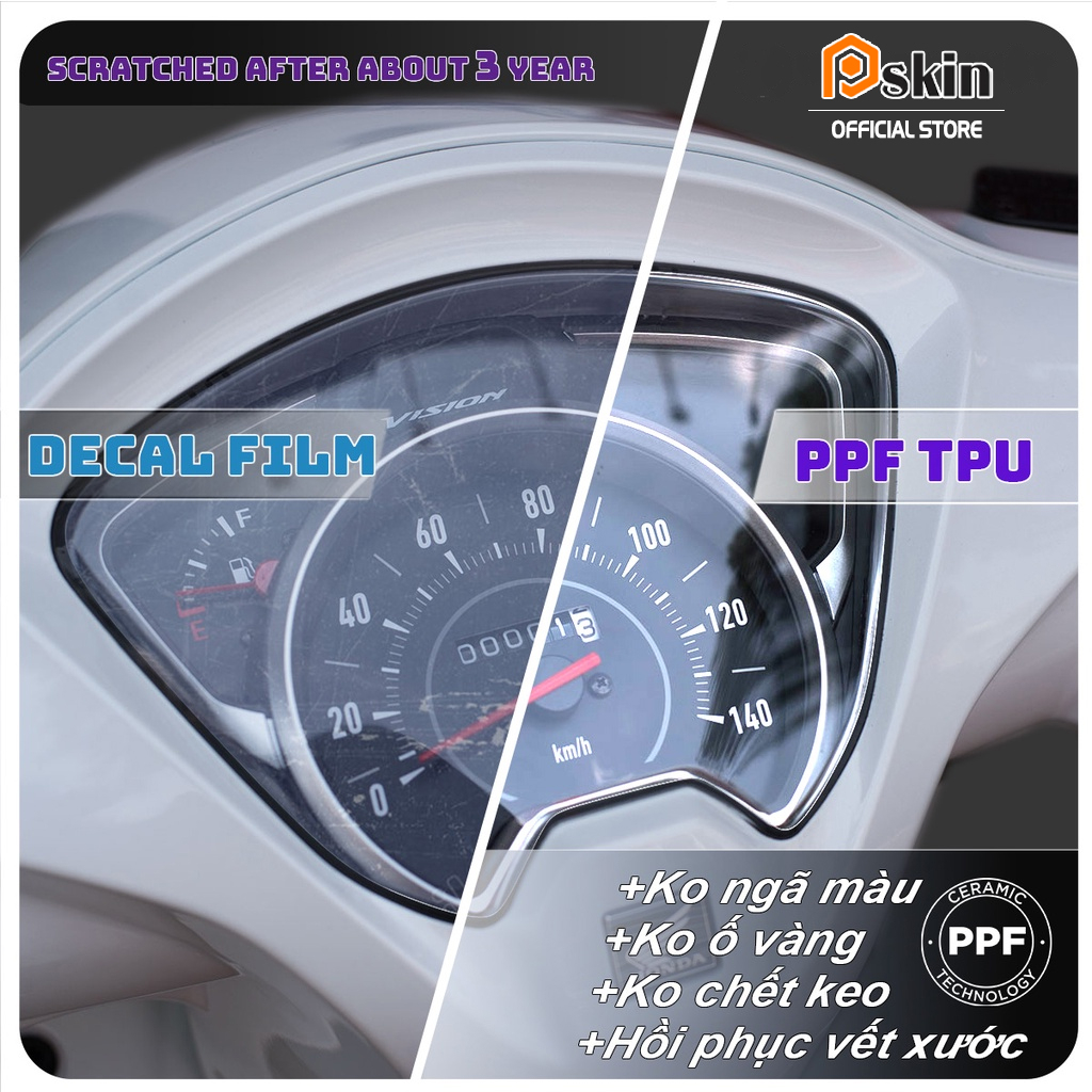 Miếng dán PPF bảo vệ mặt đồng hồ xe Honda Dream