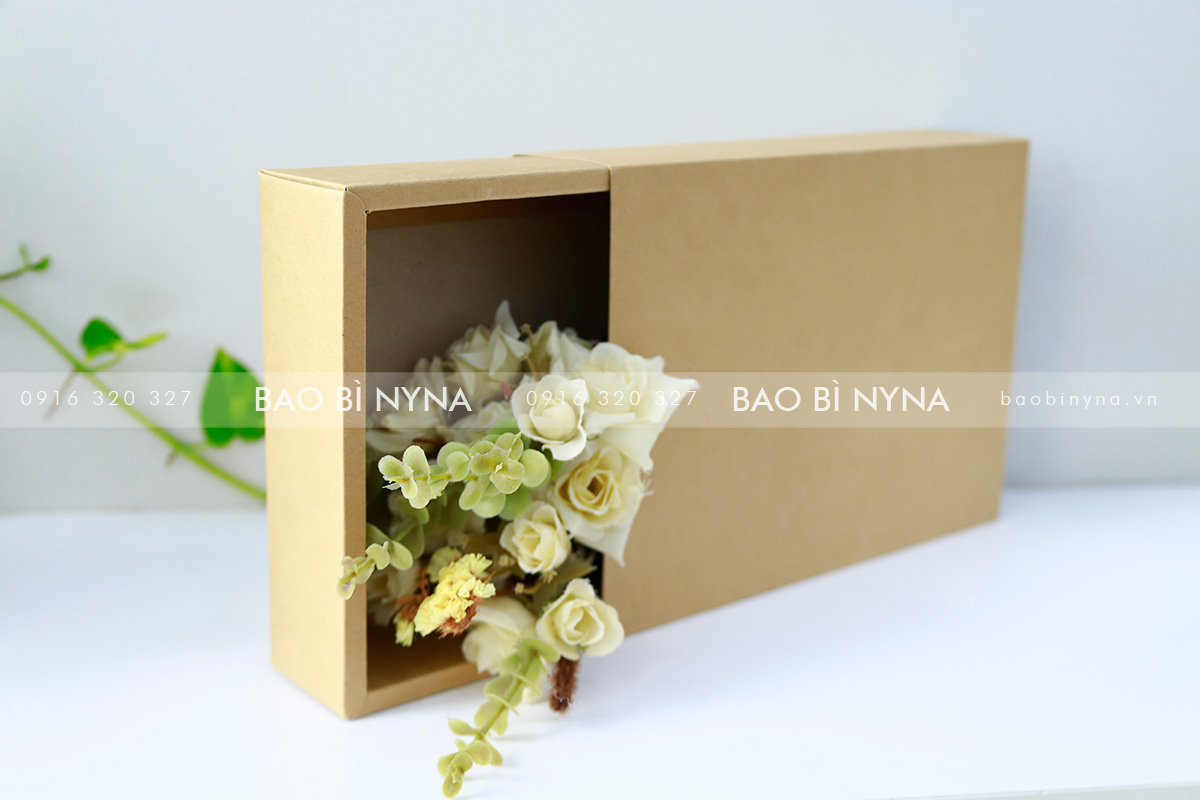 Hộp kéo Giấy Kraft - 22x16x5cm
