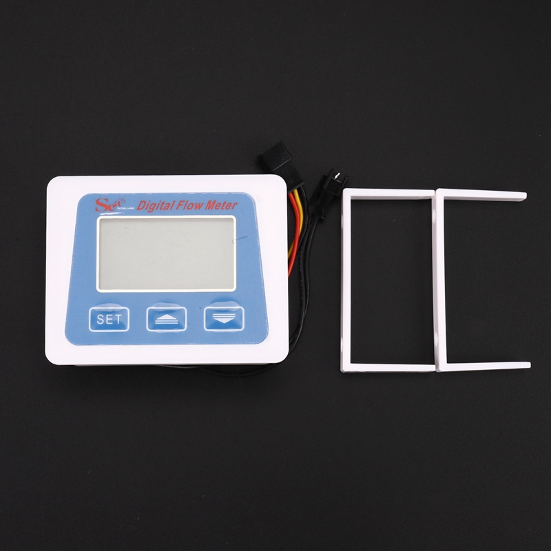 Digital Lcd Display Water Flow Sensor Meter Flowmeter Rotameter Temperature Time Record With G1/2 Flow Sensor